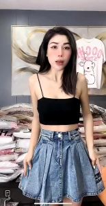 [Nhập mã LAZSOCIAL99 30% tối đa 99k]Chân Váy Bò Xếp Ly ECOCHIC DENIM SKIRT Dáng Ngắn Có Quần Chất Liệu Vải Jean Cao Cấp F395