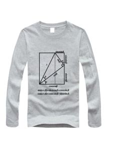 Áo Thun Cotton Dài Tay Cổ Tròn Học Sinh Thông Thường Mùa Thu 2023 in Hình Học Vô Hình Thoáng Khí Thoải Mái Cho Nam Và Nữ