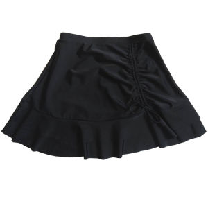 Black Coffee Pure Color High Waist Detachable Swimsuit for Women Xin Waterbird Brand Nylon Spandex Polyester Material One-Word Collar Style Boxers