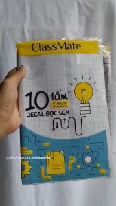Decal Bọc Sách Giáo Khoa Cấp 1 Set 10 tấm Kích Thước 170x240mm CLASSMATE Chất Liệu Nhựa Trong Dẻo Bền Chống Thấm DC315