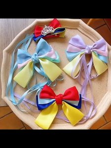 New Princess Bow Hairpin Cute Children Girls Little Girl Streaming Hairpin Clip Korean Super Fairy Hair Accessories