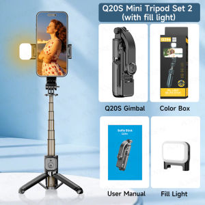 AXNEN | New Wireless Bluetooth Selfie Stick Tripod with Remote Extendable Tripod with LED Light Detachable for iPhone Android Smartphone