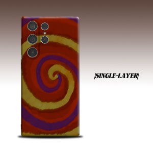Retro Warm Tiedye Swirl For Samsung Galaxy S26 S25 S24 A56 A36 Dual Layer Luxury Fashion Full Lens Protective Case