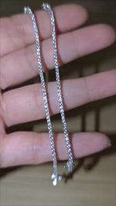 YLMyself 925 Sterling Silver Tennis Bracelet 1.5mm White Cubic Zirconia Fine Jewelry Anniversary Wedding Gift 15-18CM for Women