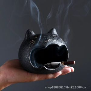 Đĩa Gạt tàn Sứ Thiết kế Mèo Hoạt Hình Đáng Yêu