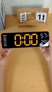 LED Digital Alarm Clock Rechargable Snooze Electronic Alarm Clock with Date Smart  Time Calendar Thermometer with Backlight Bedroom Office Digital Clock