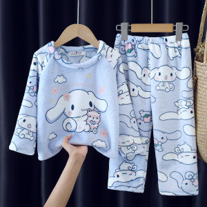 XINQIGUO | Flannel & Coral Fleece Cartoon Pompompurin Girls Winter Pajamas