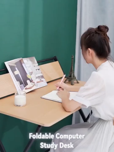 <𝙇𝙖𝙯𝙈𝙖𝙡𝙡> Folding Table Portable Study Table Writing Desk Home Office Laptop Computer Desk Fully Assembled