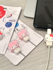 Adorable Kitty Melody Data Charging Cable Protection Cover Prevent Breakage Cute Phone Charger Accessory Digital Electronics