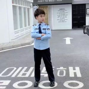 [H INHANNA]Kostum Polis Kanak-KanakKostum Main Peranan  Budak Lelaki Polis Polis Khas Pakaian Persembahan Polis Trafik Kecil Tadika