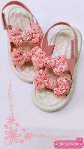GRACE | Girls Double Bow Anti-Slip Sandals Comfy PVC Soft Sole Size 30-35