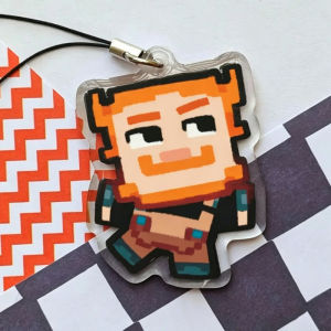 Bandai | for Story Mode Pixel Acrylic Phone Charm Keychain Jesse Petra Lukas Ivor Gabriel Character Bag Decor Game Fan Merchandise