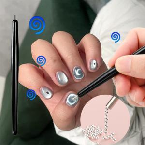 8ml Glossy High Density Cats Eye Magnetic Gel Nail Polish Shiny Porcelain Glass Bead Nail Gel UV LED Soak Off Manicure Varnish