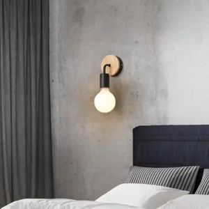 YHLAMP Nordic Wall Light Solid Wood Corridor Wall Light Simple Bathroom Light Bedroom Wall Head Wall Light Mini Small Wall Light Bedside Light Bedroom Night Light Smart Lighting Wall Light for Bathroom Stairs Bedroom 110-220V 0.5W