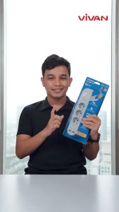 VIVAN VPS-H006A PRO Colokan Terminal Listrik 1.8M 3 lubang 2 USB Charger ON OFF Plug Series Stop Kontak Saklar Socket Kabel Inti Tembaga Murni