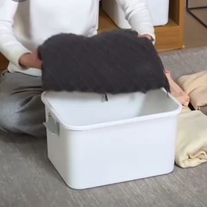 🔥HL🔥Japanese Style Extra Large Storage Box With Lid and Handle Household Clothes Quilt Finishing Toy Storage