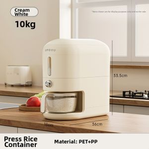 Insect-Proof & Moisture-Resistant High-end Food-Grade Press-and-Dispense Rice Bin 20kg