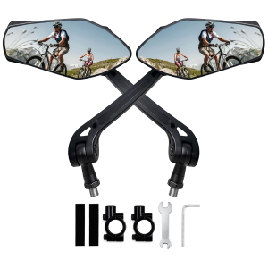 1 Pair 360° Adjustable Rotatable Wide Angle Bike Mirrors for Handlebars Rear View Bicycle Accessories for Ebike