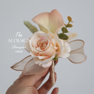 High-End Artificial Calla Lily Wedding Chest Flowers for Both Parties Parents Full Set Family Gift Flowers for Business Conferences