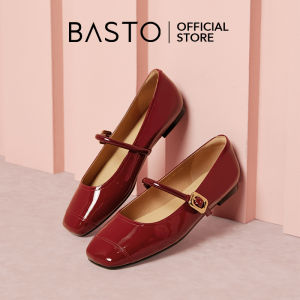 BASTO Womens Mary Jane Flat Shoes รองเท้าแมรี่เจน นิ้วเท้าเหลี่ยม ส้นเตี้ย TIK50 TIK71 TIK45