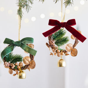CAIKOU | Christmas Decorative Ornaments - Bow and Bell Hanging Decor