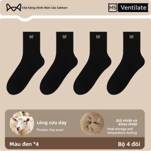 Tất nam MiiOW làm bằng vải lông cừu dày giữ nhiệt thoải mái