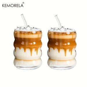 1/2PCS Caterpillar Cups with Straws Suitable for Iced Coffee Juice Milk Four Seasons Drinking Water Cup Cute Of Wave Cups
