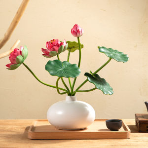 Phong Cách Trung Hoa Bình Hoa Gốm Sứ Bộ Nhân Tạo Hoa Sen Trang Trí Cho Phòng Khách Bàn Ăn Bàn Thờ Phật Đồ Trang Trí