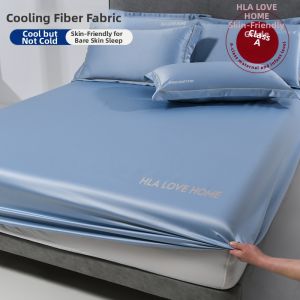HLA | Summer Ice Silk Cooling Mattress Fitted Sheet 3-Piece Set