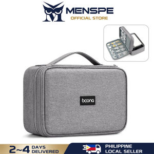 MENSPE Digital Storage Bag Travel Organizer Double Layer Large Capacity Electronic Gadget Bag USB Cable Storage Bags Large Cable Organizer Bag Accessories U Disk Hard Drive Accessories Storage Bag