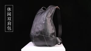 2108 Mens Backpack Crazy Horse Leather Backpack R Dark Brown Preppy Style Student Backpack Boys Backpack