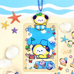 LINE FRIENDS | 2026 BT21 Cute Summer Sky Transparent Card Package Bus Card Packaging Portable ID Storage Commuting Fanatic Gift Decoration