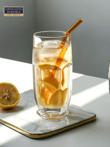 แก้วคริสตัล Czech Original Juice Glass Cup แก้วน้ำทรงพิเศษหรูหราพร้อมขอบหนาสำหรับเครื่องดื่มแอลกอฮอล์และชา