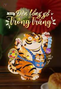 Đèn lồng trung thu gỗ Handmade Việt Nam DIY Full bộ lồng đèn trung thu cho bé tự tô màu và lắp ráp