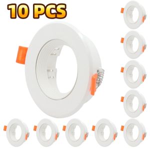 JOYINLED 10 Pcs Recessed Adjustable Spotlight Mounting Frame GU10 MR16 Socket Plastics Downlight Holder Base Fitting Hole 75mm