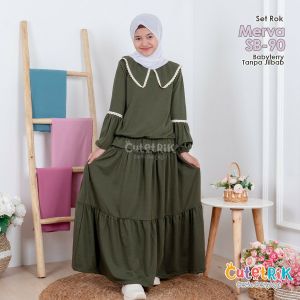 Baju anak setelan rok anak Merva SB-90 by Cutetrik usia 8 hingga 13 tahun