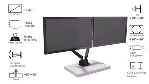2 จอ ขาตั้งจอ monitor stand 17-40 นิ้ว 360° ปรับได้ 3 ปี