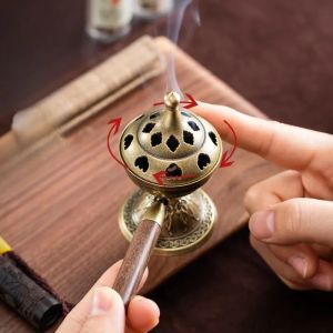Creative Rotating Handheld Stove Retro Alloy Incense Burner Home/Tea Room Decorative/Buddhist Hall Incense Coil Aromatherapy