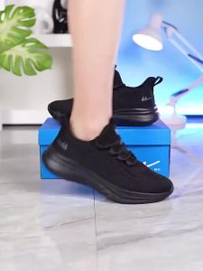 Warrior | Breathable Deodorant Black Fly Knit Slip-on Mens Shoes