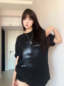 Original Street Dark Abstract Phantom Print round Neck Pure Cotton T-shirt Summer Short Sleeve Country Fashion Brand Half Sleeve Tee Men and Women