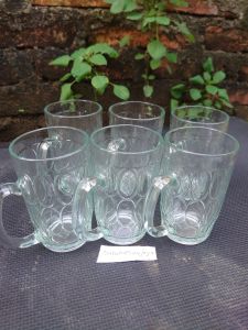 GELAS TEH 6PCS BAHAN KACA HARGA DISKON/GELAS TEH/GELAS GAGANG/GELAS KACA/GELAS BELING/GELAS ES TEH/GELAS WARUNG