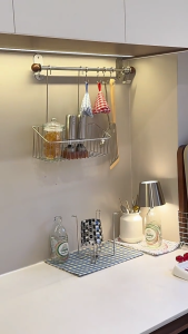 LivinEase Wall Mounting Hooks Kitchen Organizer SUS304 Pot Lid Chopstick Knife Storage Wall Mounted Kitchen Rack