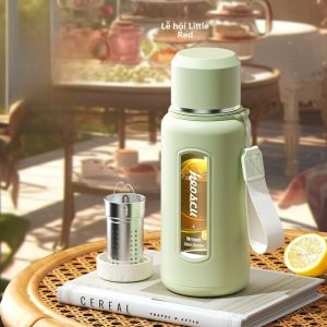 Cốc Thủy Tinh Dung Tích Lớn Di Động Cho Nữ Văn Phòng Cách Ly Trà Nước Dày Chống Rơi Chịu Nhiệt Độ Cao Cốc Đựng Trà