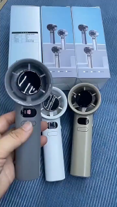 120ความเร็วปรับพัดลมไฟฟ้าแบบชาร์จไฟได้กีฬากลางแจ้งพัดลมเย็นแบบพกพาลมแรงพัดลมมือถือ LED จอแสดงผลดิจิตอลกลางแจ้งพัดลมมือที่มีประสิทธิภาพ