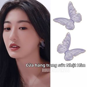 KAQI | Bông Tai Hình Bướm Tím Mới Mẻ Thời Trang 2026 Phong Cách Cao Cấp Cho Phụ Nữ