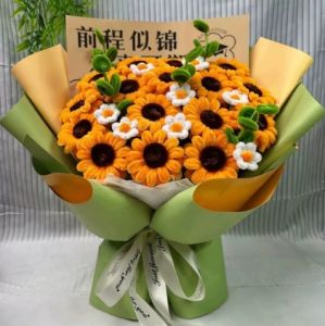 QIWEILANG | Handmade Twisted Rod Sunflower Bouquet DIY Kit