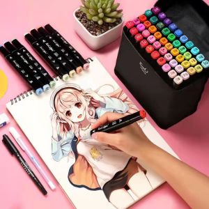 easygoing【COD】Touch 12/36/60/80/120 Warna Sketsa Spidol Umum General Marker Set Animation Markers