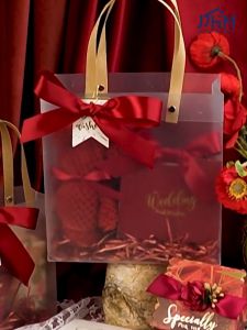 SG Children Day/ Merry Christmas Gift Wedding Valentines Gift Bag with Ribbon and Raffia Door Gift Bag Thank You Bag Birthday Bag Gift Bag for Wedding and Party Day Teachers Day