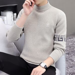 ROMON | Lormen Mens Half High Collar Sweater Autumn Winter Loose Casual Thick Warm Inner Knitted Shirt Fashionable Urban Style Long Sleeve
