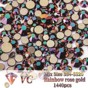 SS4-SS20 Mix Size Clear Crystal Non HotFix Gold FlatBack Rhinestones Decorations DIY Glitter Stones Nail Art Accessories